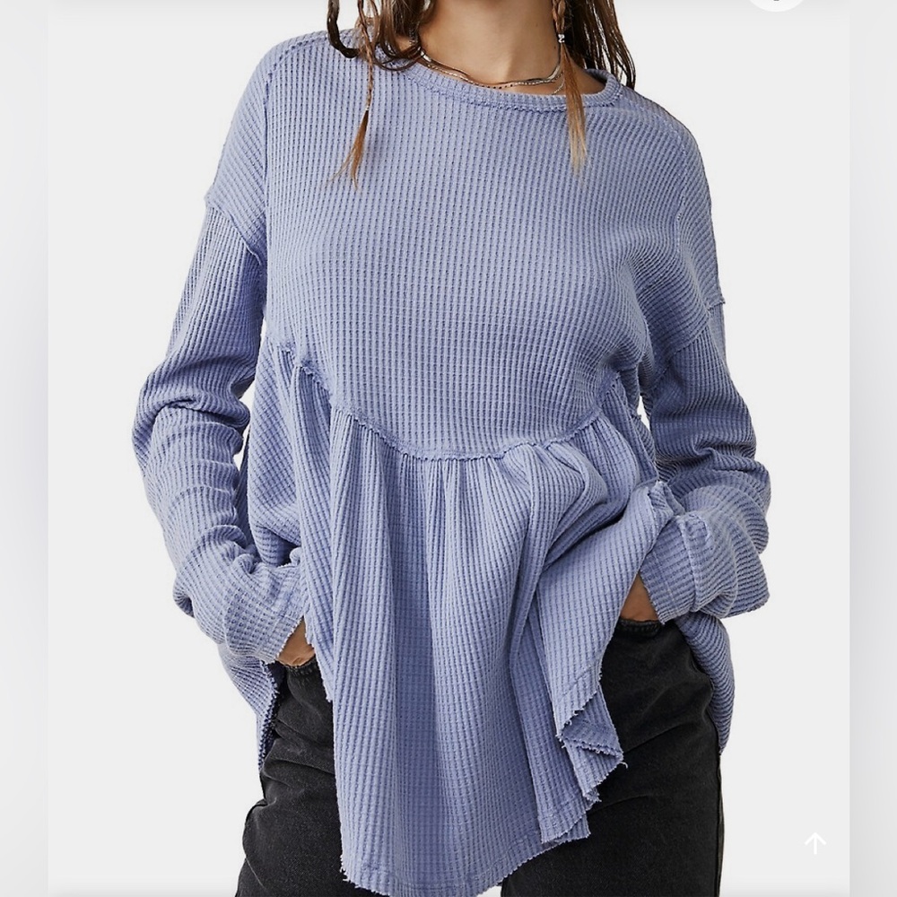 Free people Oh My Babydoll Relaxed-Fit Waffle Knit Top